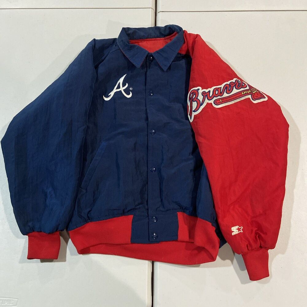 Atlanta Braves Starter Jacket Vintage 1990s MLB Size Medium Vintage